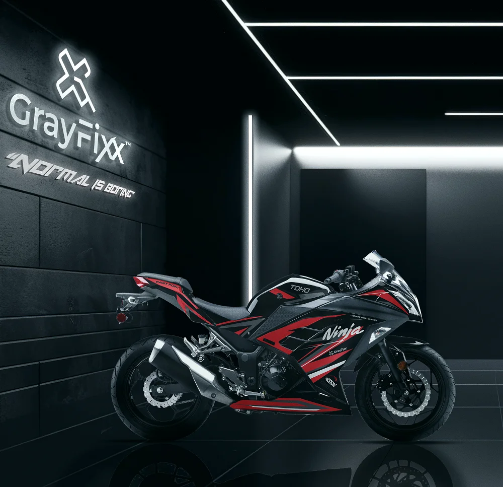  OneWay Edition Black and Red Full Body Sticker For Ninja 300 | Made In Premium Gloss With FPF(Fade Protection Film), Water Proof, Precut Sticker, Pack Of 1 For Both Side